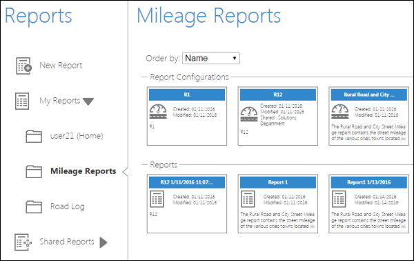 Opening a saved report configuration Opening a saved report configuration
